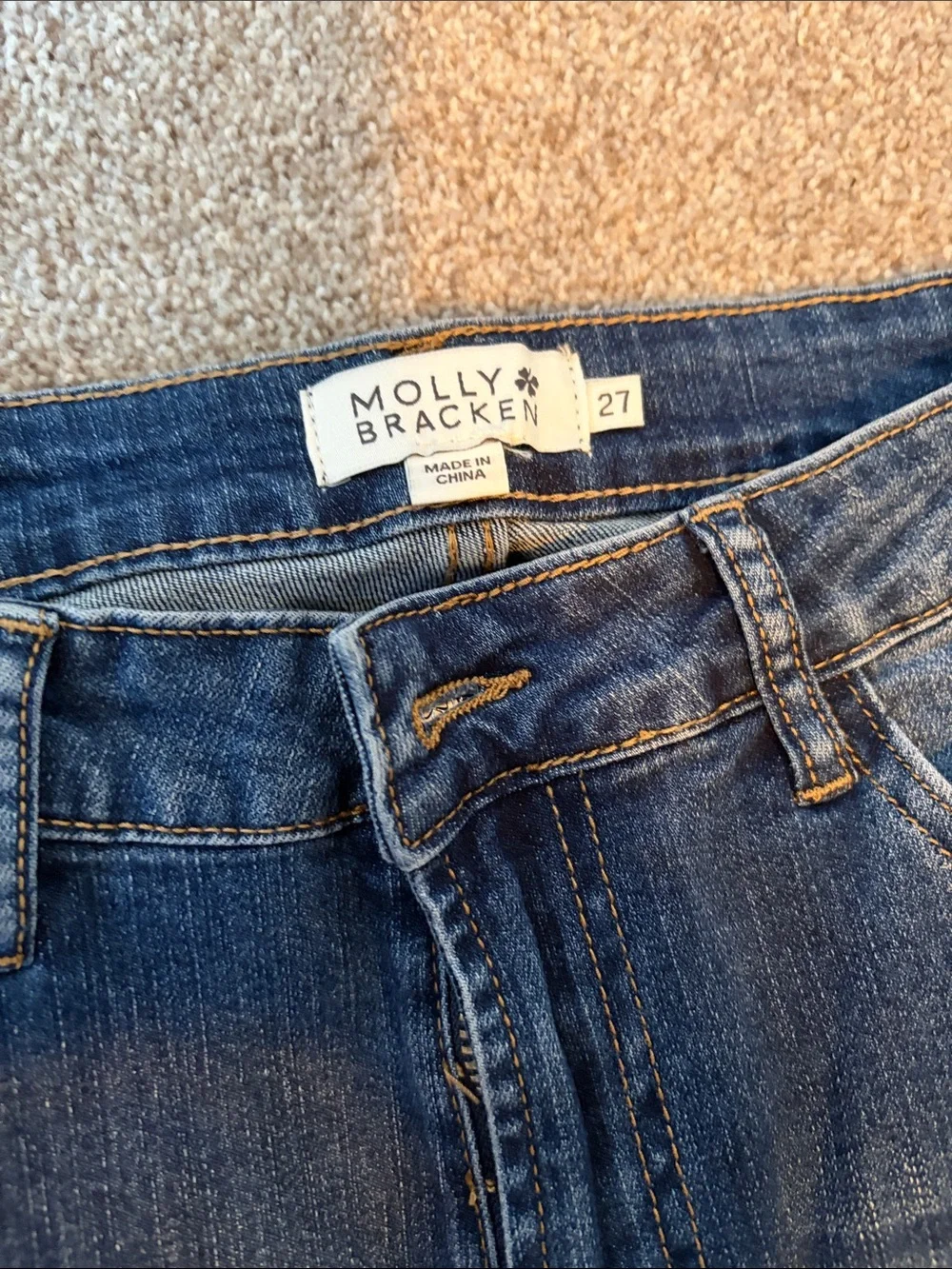 Molly Bracken Wide-Leg Jeans in Deep Blue Wash